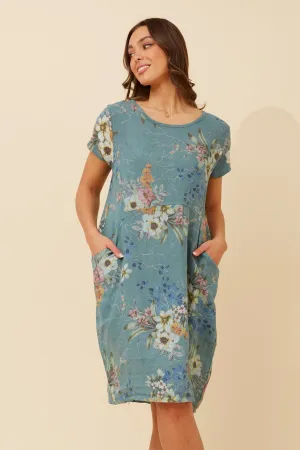 MESSINA FLORAL LINEN DRESS Night Style Trendy Piece