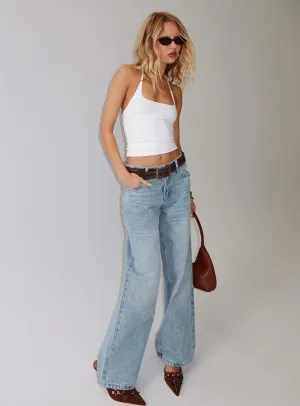 Serenitia Mid Rise Relaxed Jeans Light Wash Petite Functional Casual