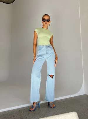 Sevina Wide Leg Denim Jeans Light Wash Timeless Option Contemporary Wear