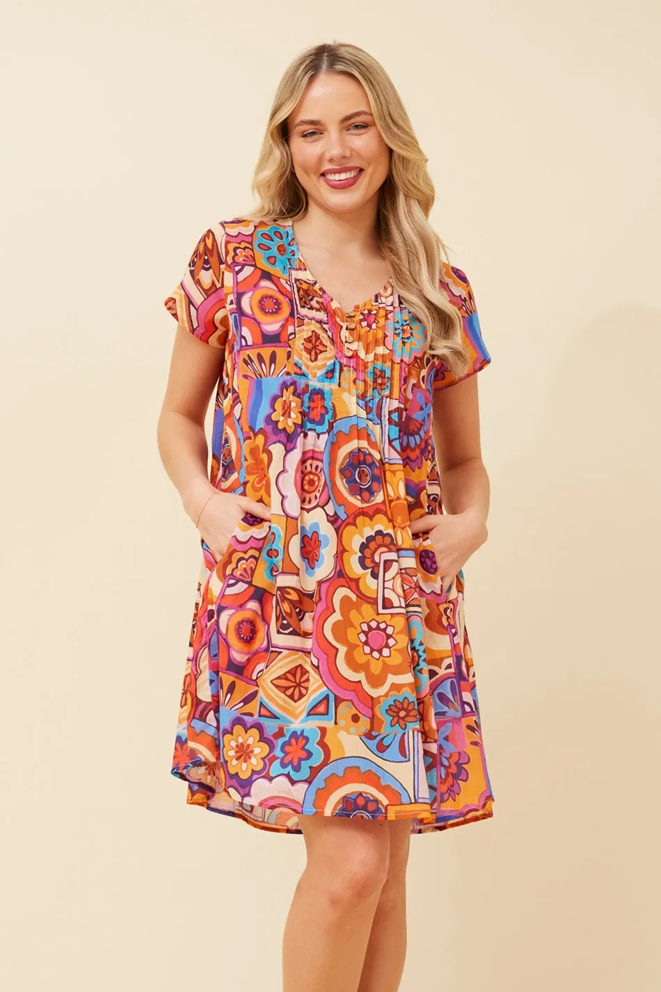 Feminine Vibe SHALIMAR PLEAT DETAIL DRESS