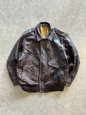 Breathable Membrane All Weather Protection 1960s Schott leather Jacket (M)