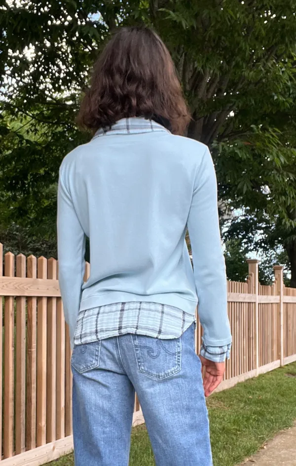 NonRestrictiveSilhouette Sky Plaid Twofer