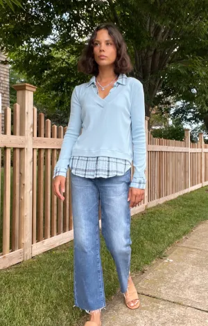 QuickDry Material Sky Plaid Twofer