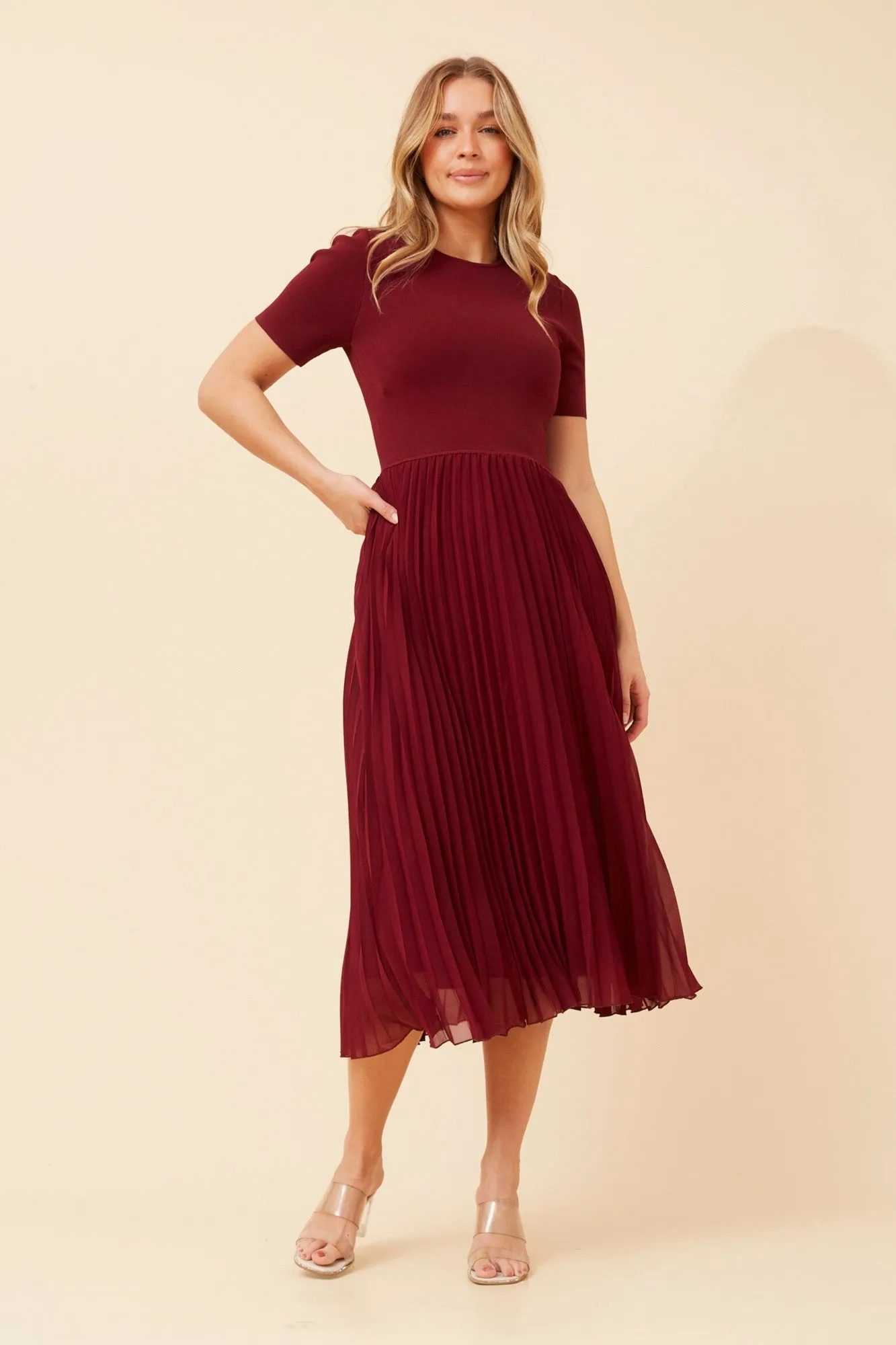 AMIRAH PLEATED KNIT DRESS Perfectly Tailored Smart and Sleek