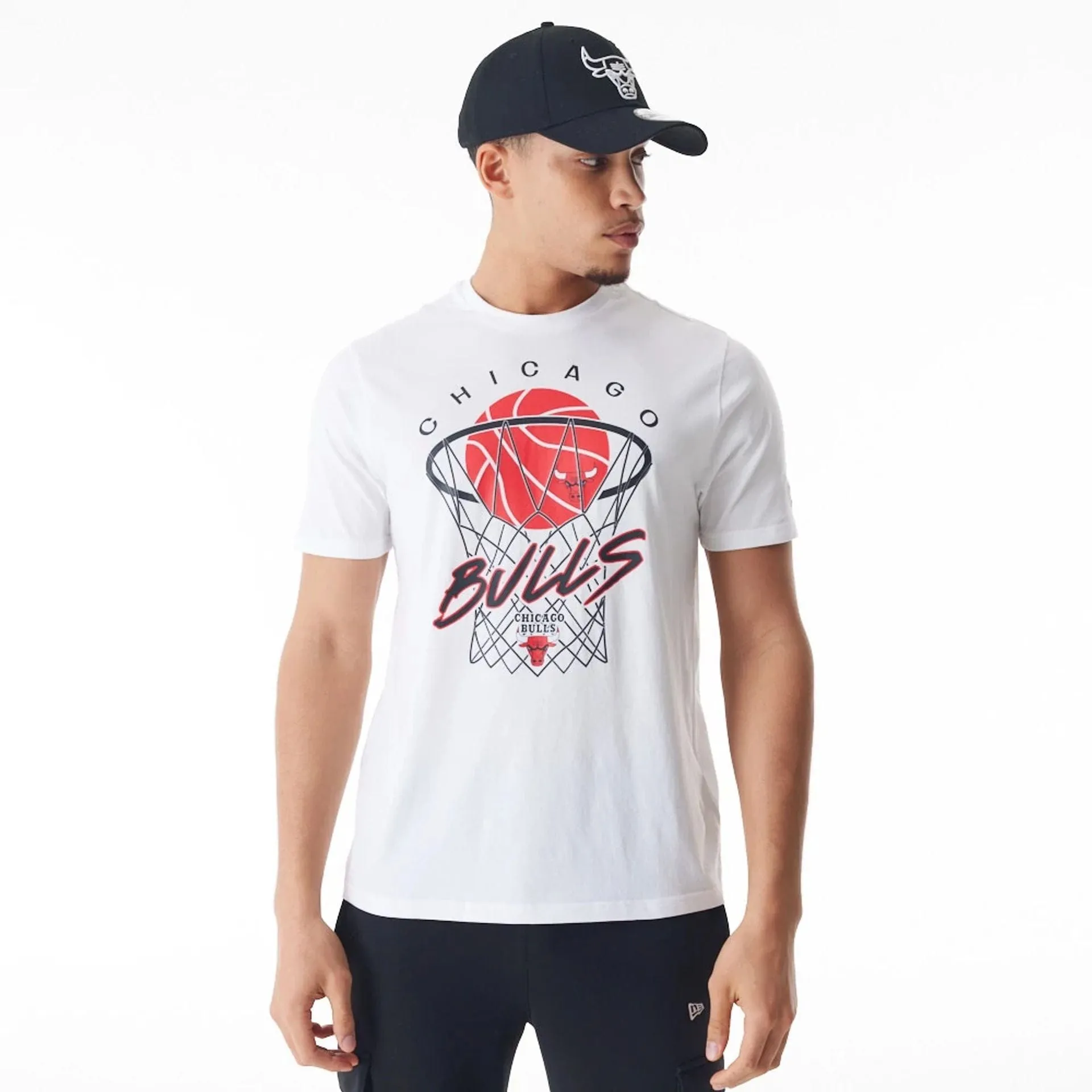 Chicago Bulls NBA Net Graphic White T-Shirt Flex Fit Stylish Wear