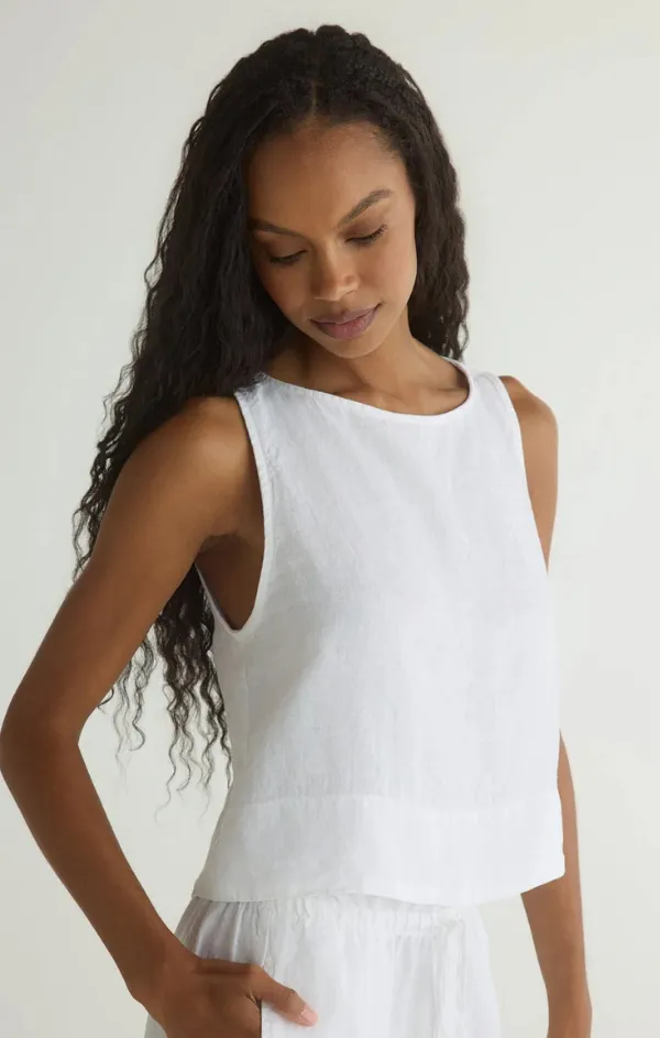 Sport Glow Sleeveless Boat Neck Split Back Top