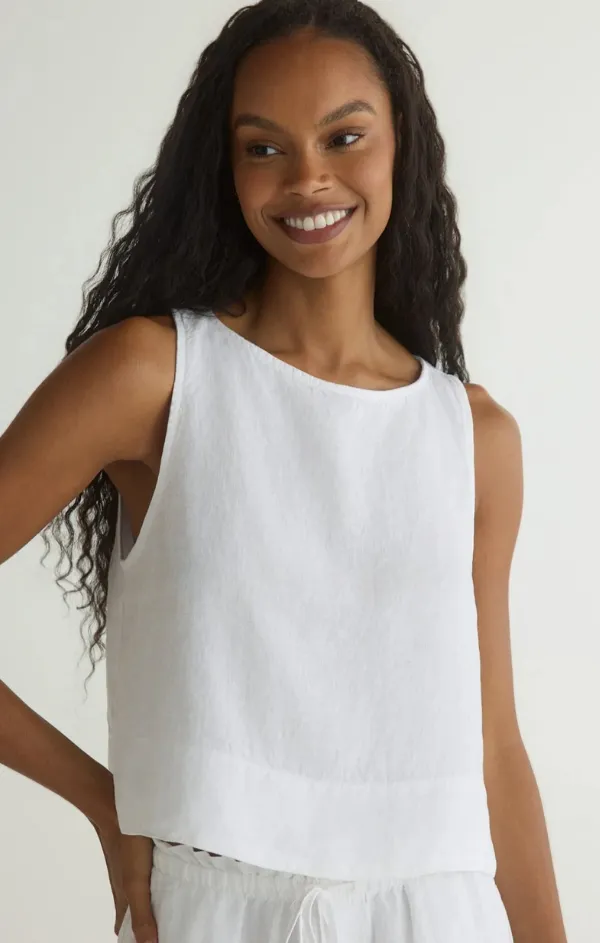 Sleeveless Boat Neck Split Back Top New Yorker Winner Vibe