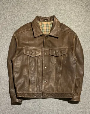 Vintage Leather Brown jacket Quick Dry Fabric Technology Removable Hood