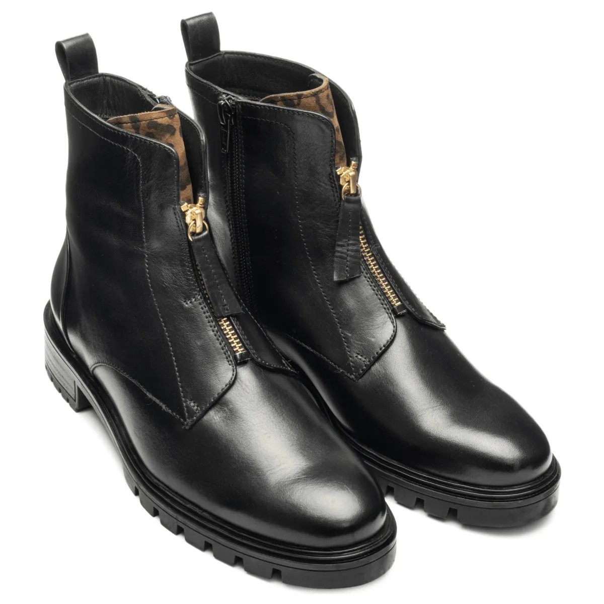 Ara Women's Tourmaline Leopard Print/Black Leather Slip Fit