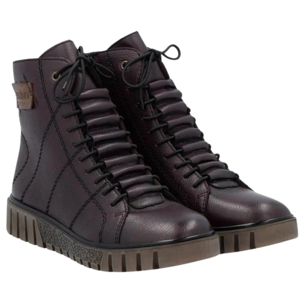 Stable Stride Rieker Women's Y3421-35 Dark Red Leather