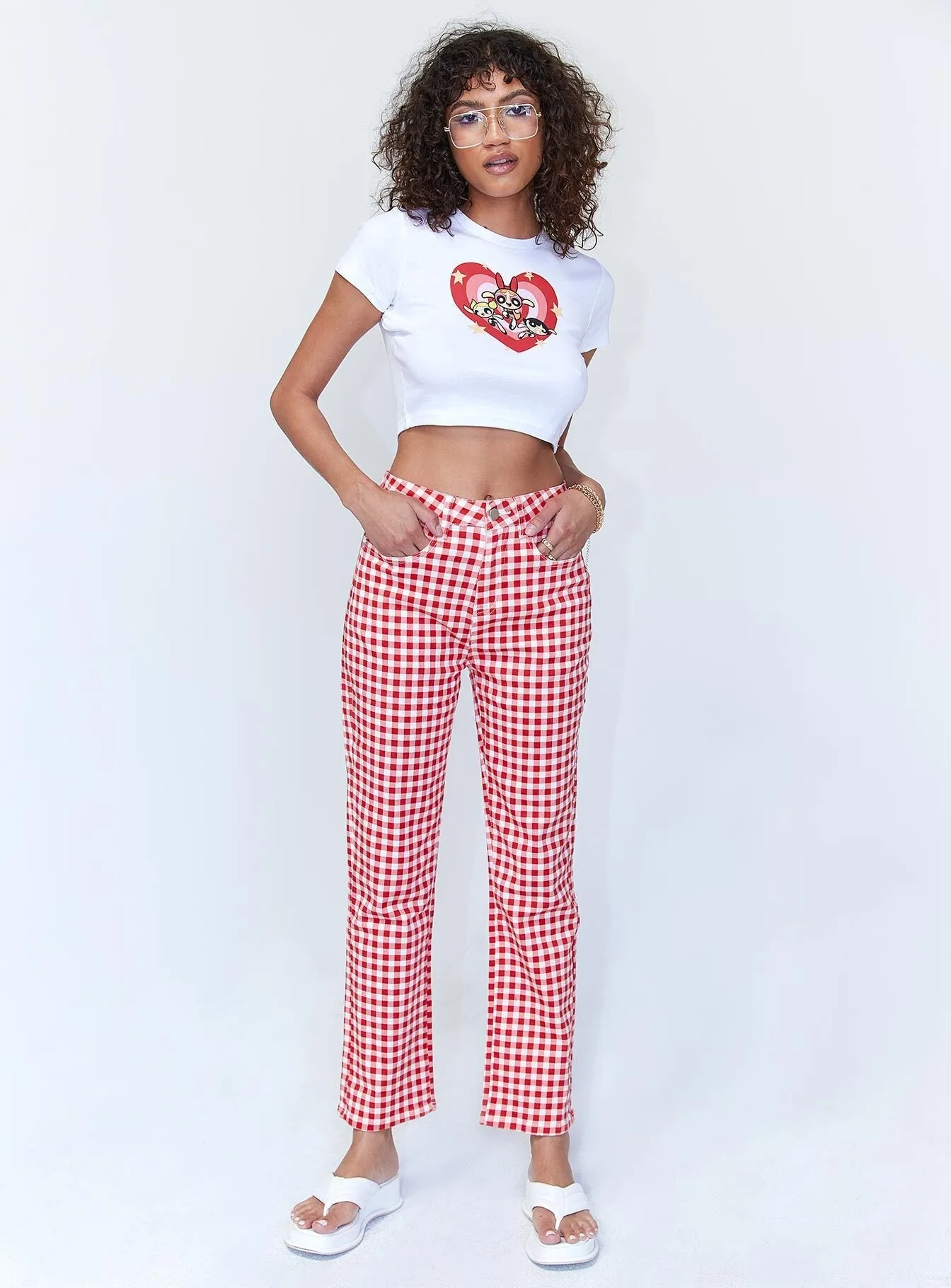 Abrasion Resistance Weekend Warrior Festival Outfit Smooth Kendra Gingham Denim Jeans Red