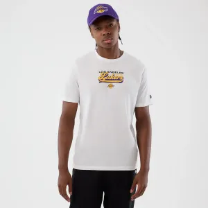 Layered Hem Design LA Lakers NBA Back To School White T-Shirt
