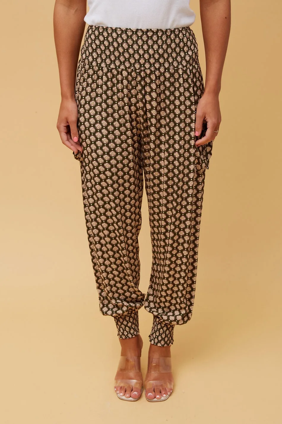 Minimalist Fit ABSTRACT PRINT BOHO HAREM PANTS