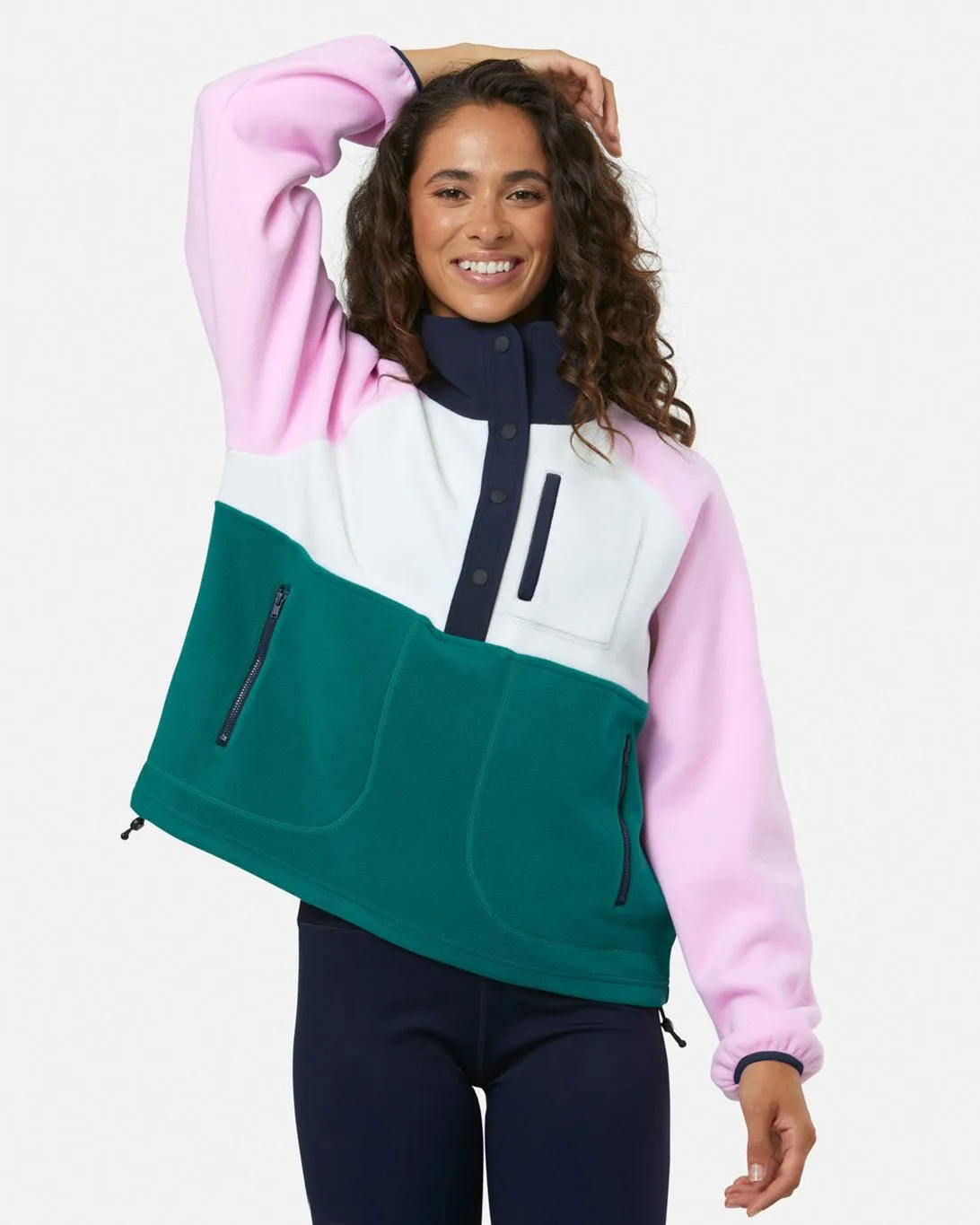 All ages Snap Polar Fleece in Baby Pink