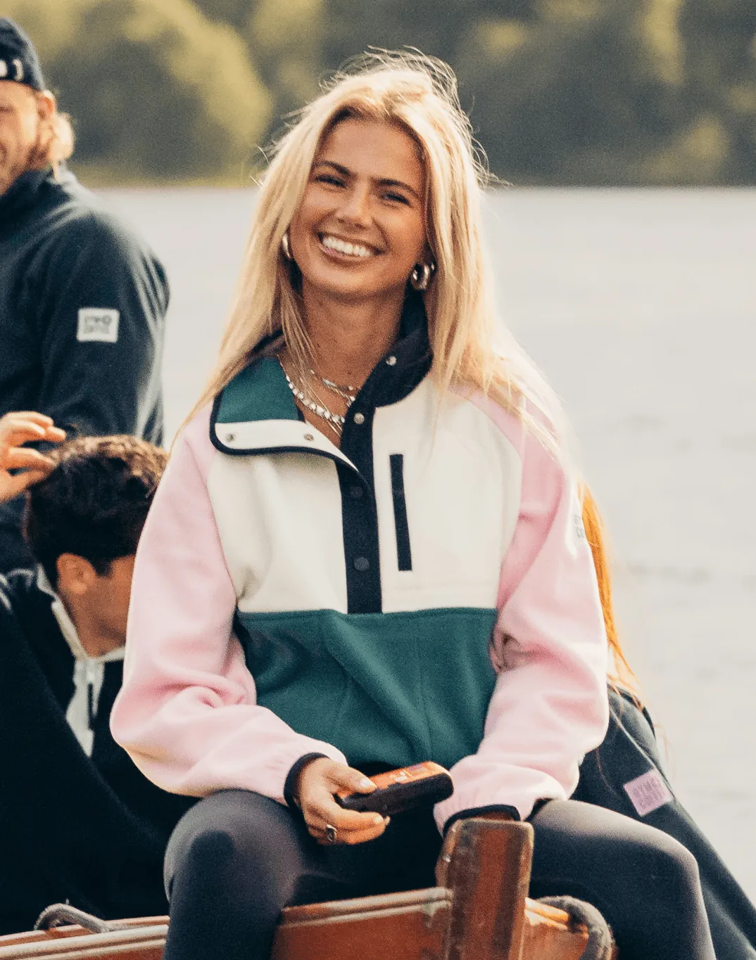 Snap Polar Fleece in Baby Pink Flexible Fit Everyday Comfort