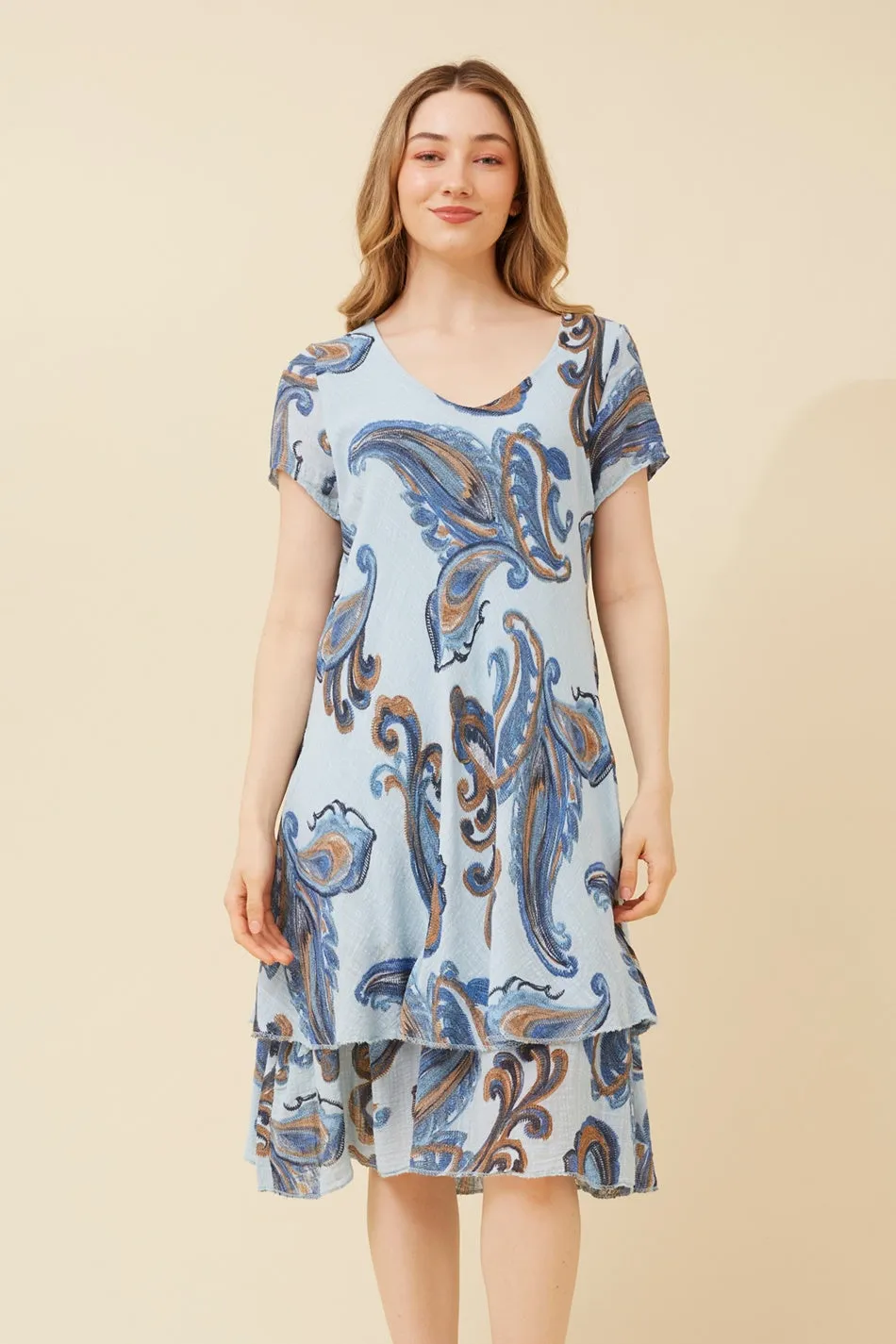 Travel Friendly ELECTRA PAISLEY PRINT DRESS