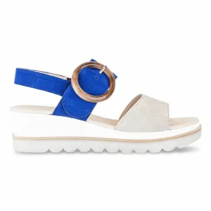 Step Easy Textured Grip Gabor Women's 44.645-12 Sandal Royal/Bone Suede