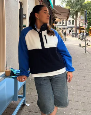 City Utility Comfy Look Snap Polar Fleece in Azure Blue