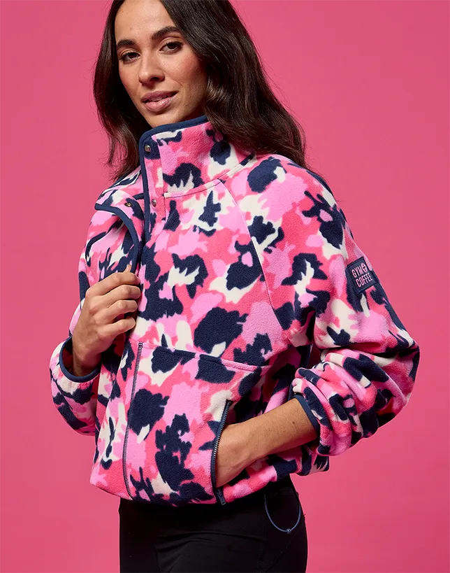 Snap Polar Fleece in Colour Pop Print Classic Comfort Sunset Stroll