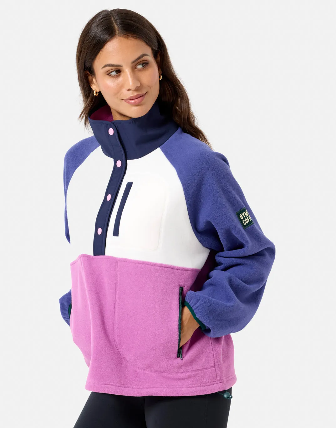 Night Layer Snap Polar Fleece in Crisp Pink