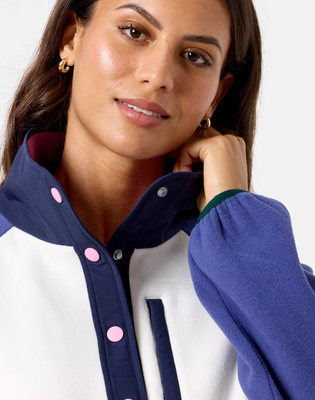 Snap Polar Fleece in Crisp Pink Flexible Fit Daily Layers