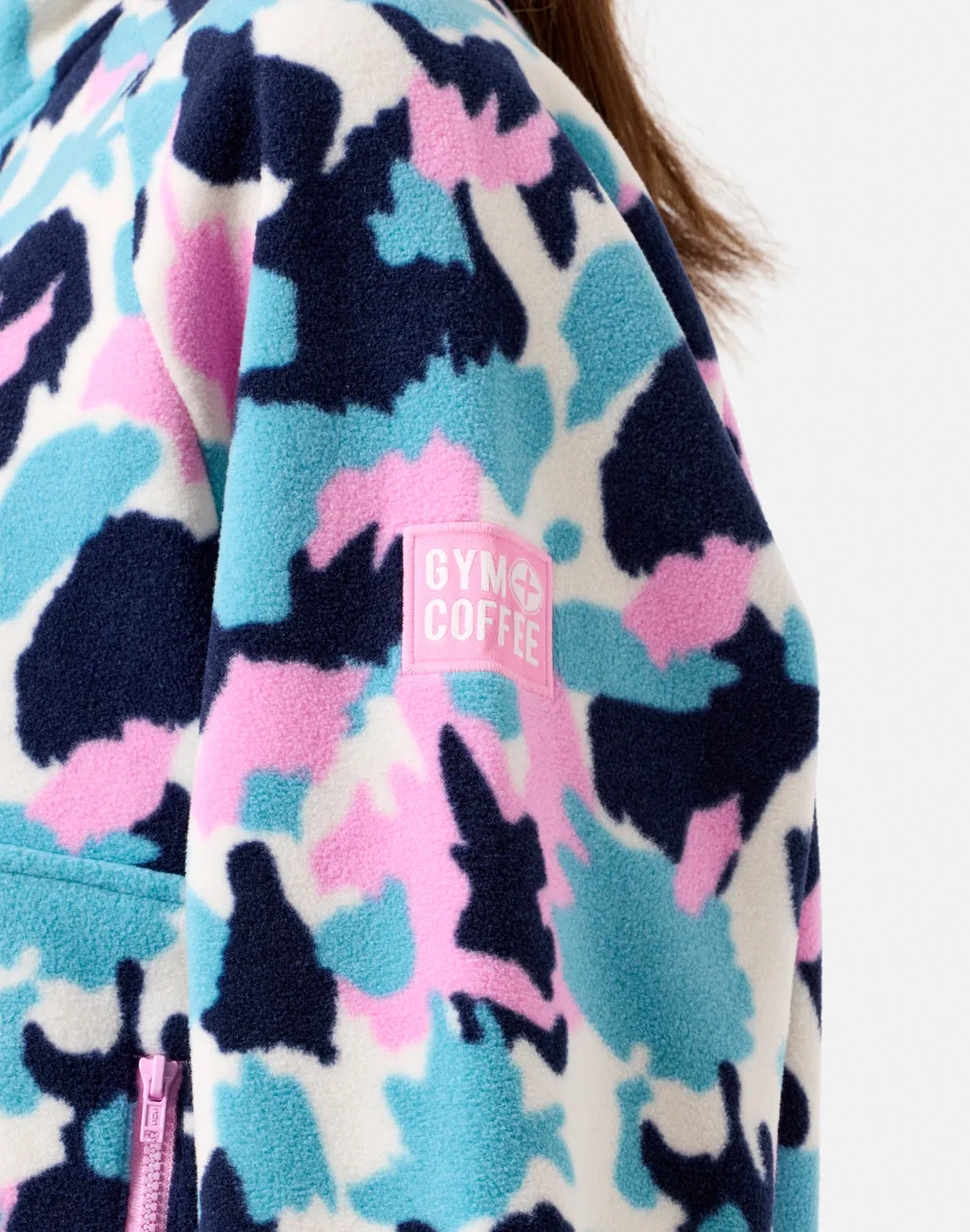 Snap Polar Fleece in Light Pop Print Weather Wear
