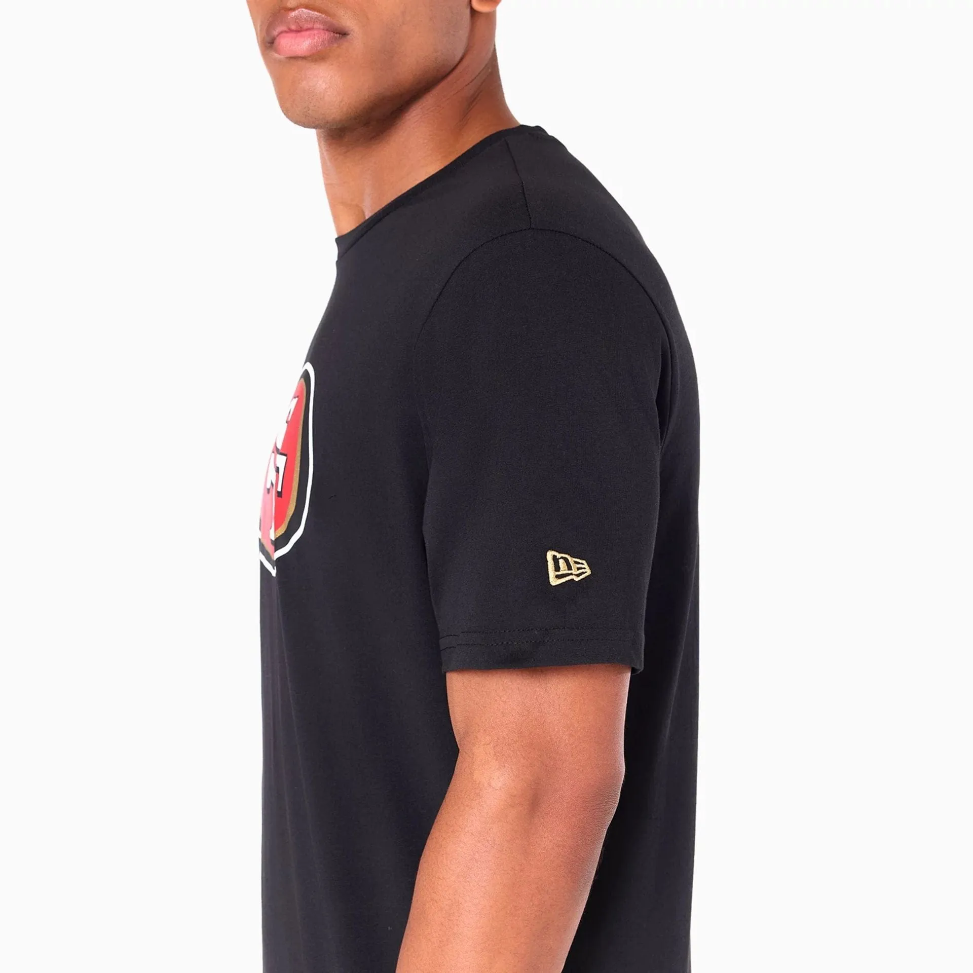 San Francisco 49ers NFL Black T-Shirt Ribbed Collar Design
