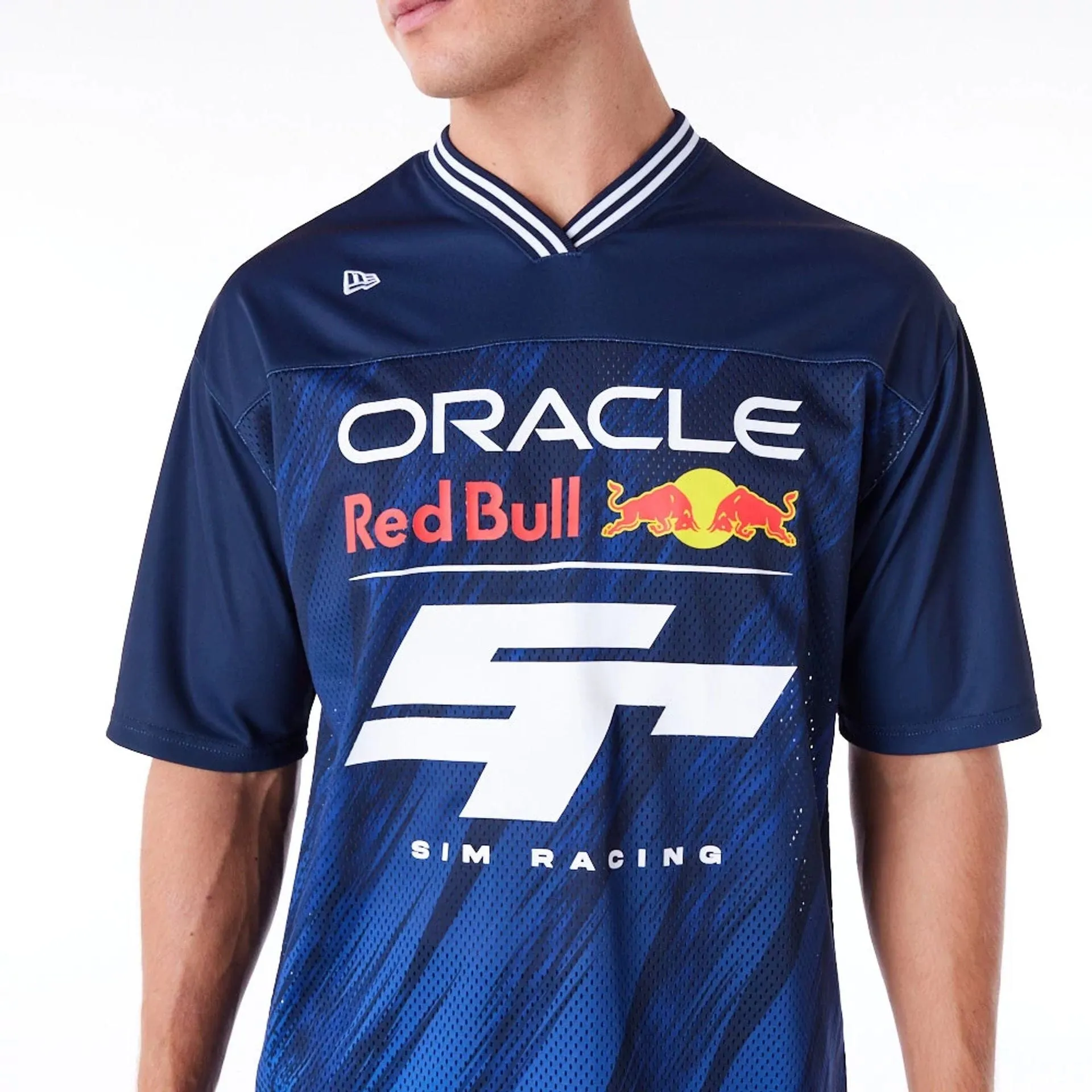 Casual Layering Wear Holiday Trend Red Bull  Sim Racing Navy V Neck Jersey