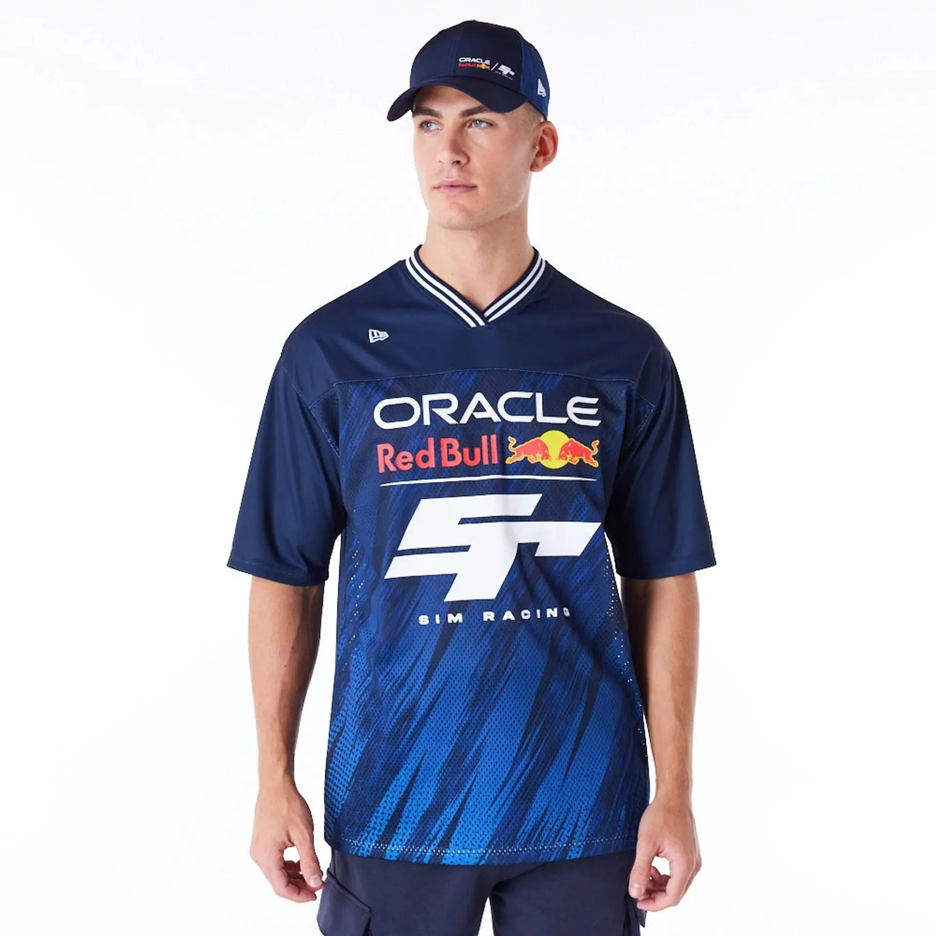 Chilly Comfort Wear Cozy Comfort Design Red Bull  Sim Racing Navy V Neck Jersey