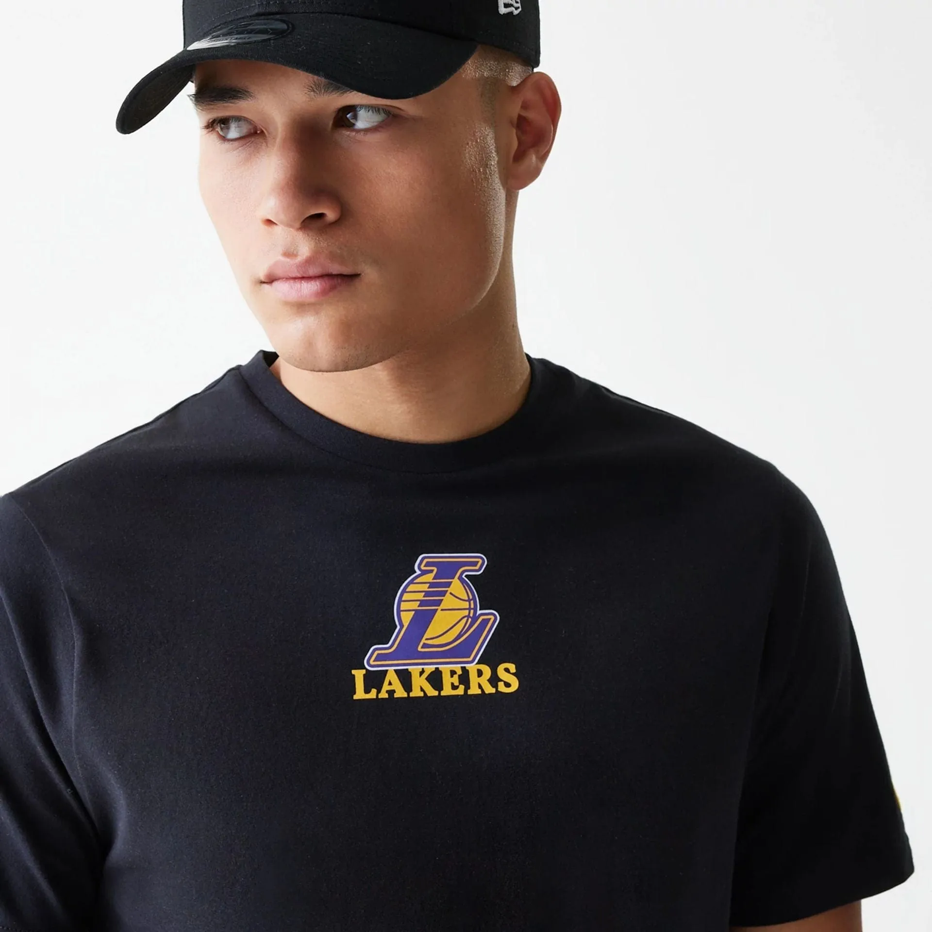 LA Lakers NBA Logo Black T-Shirt Active Style