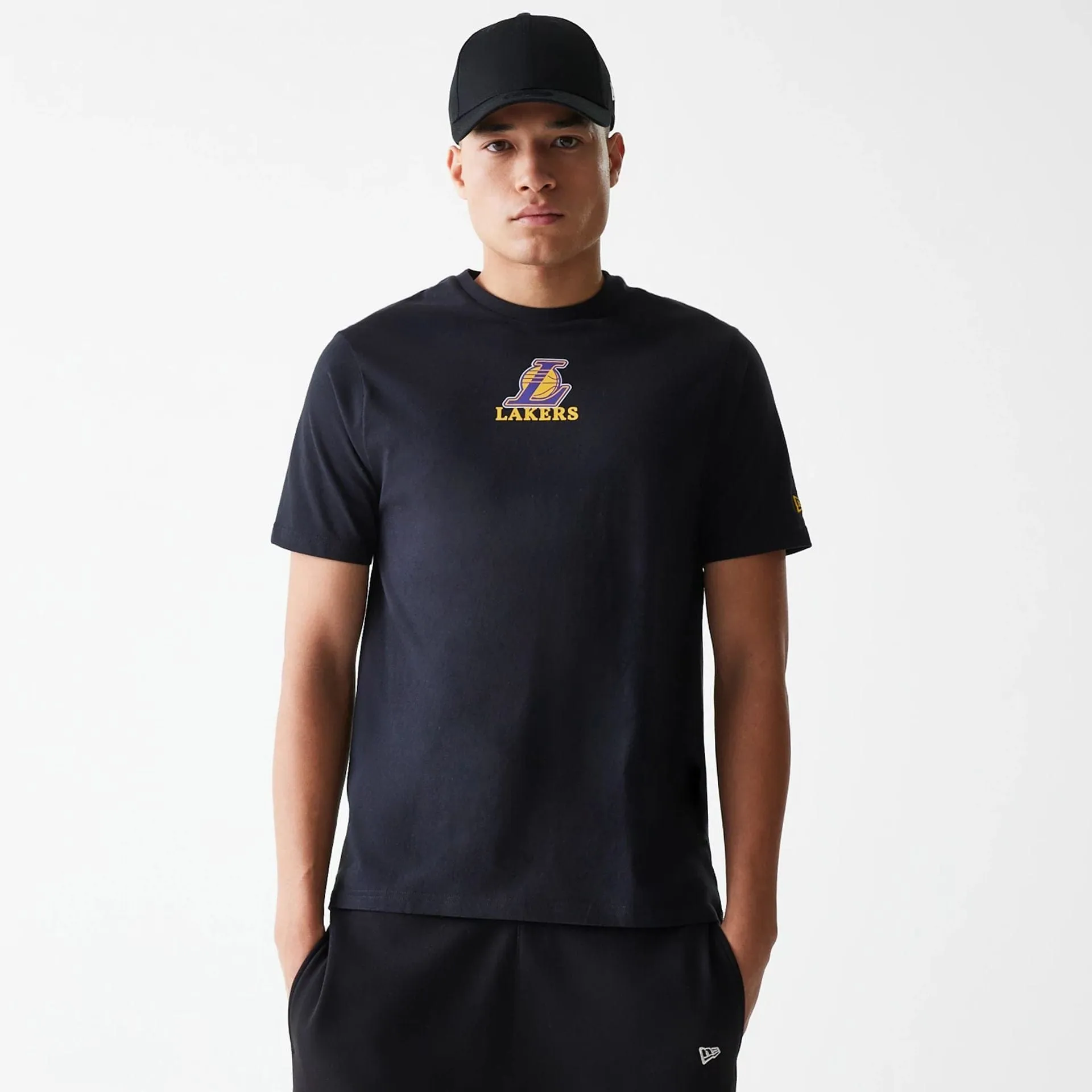 Travel Light Cozy Style LA Lakers NBA Logo Black T-Shirt