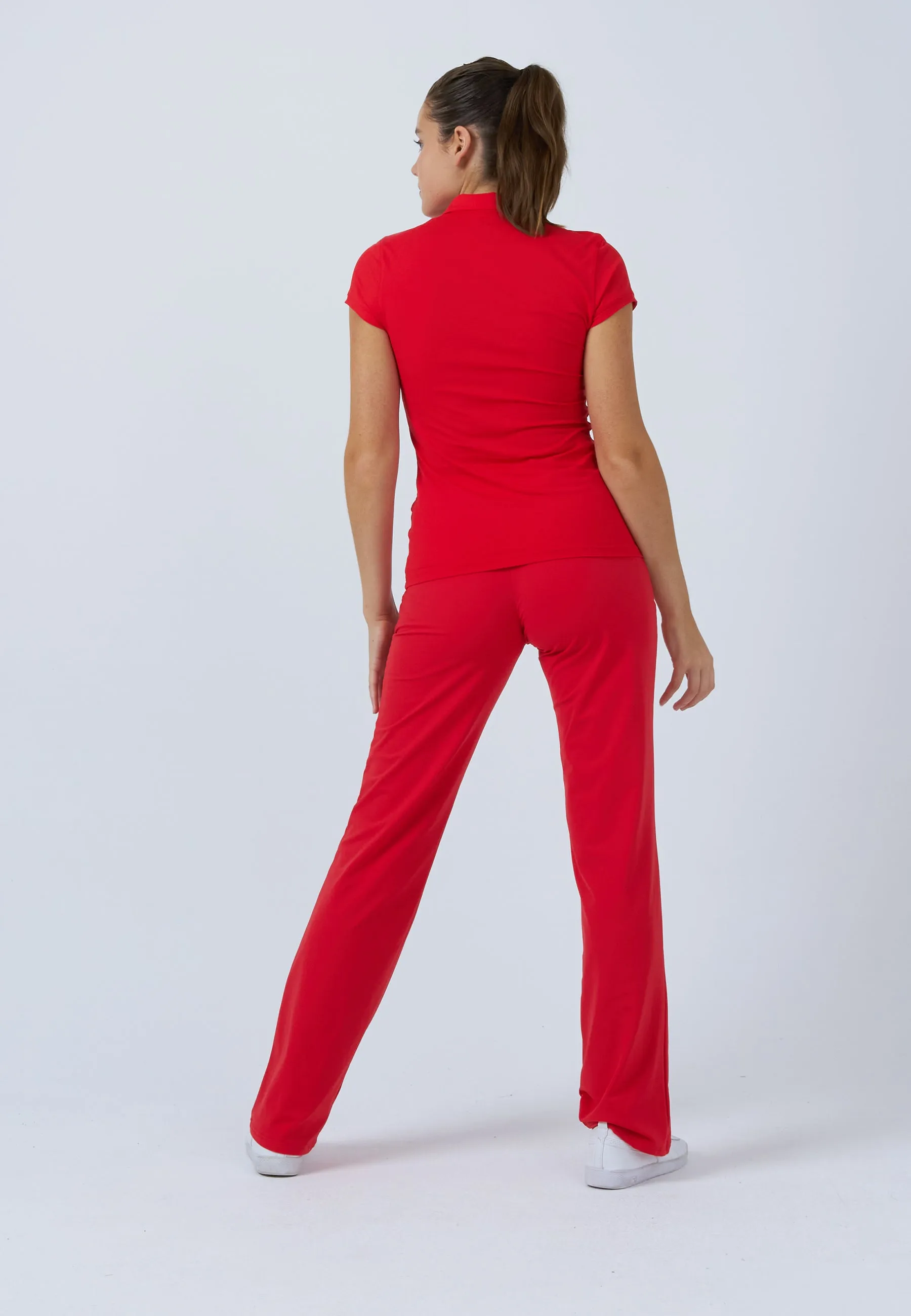 Women & Girls Tennis Polo Shirt, red Modern Fit Casual Wear