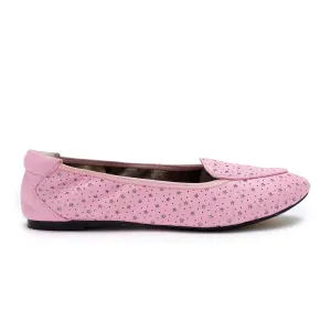 Everyday Edge Clapham - Pink Leather Flats with Silver Stars