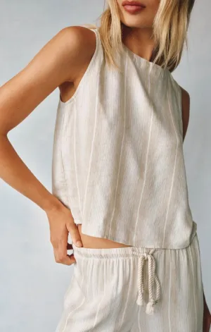 Sleeveless Button Back Top Light Fabric