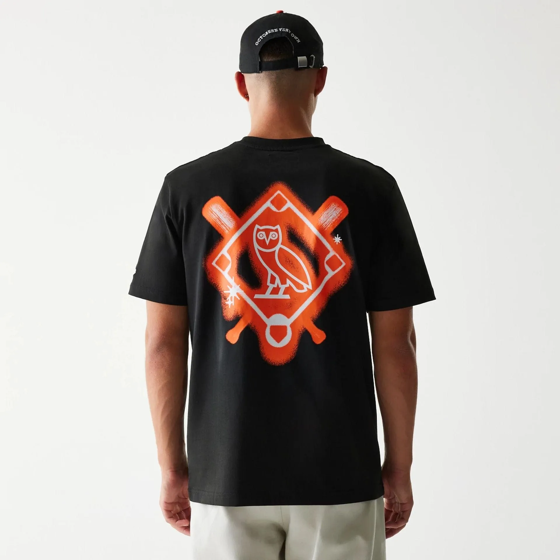 OversizedSilhouette VintageWashEffect San Francisco Giants OVO x MLB Black T-Shirt