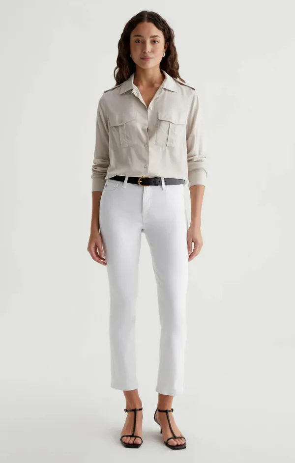 Mari Crop in Gallery White FlexFoamPadding Timeless Appeal