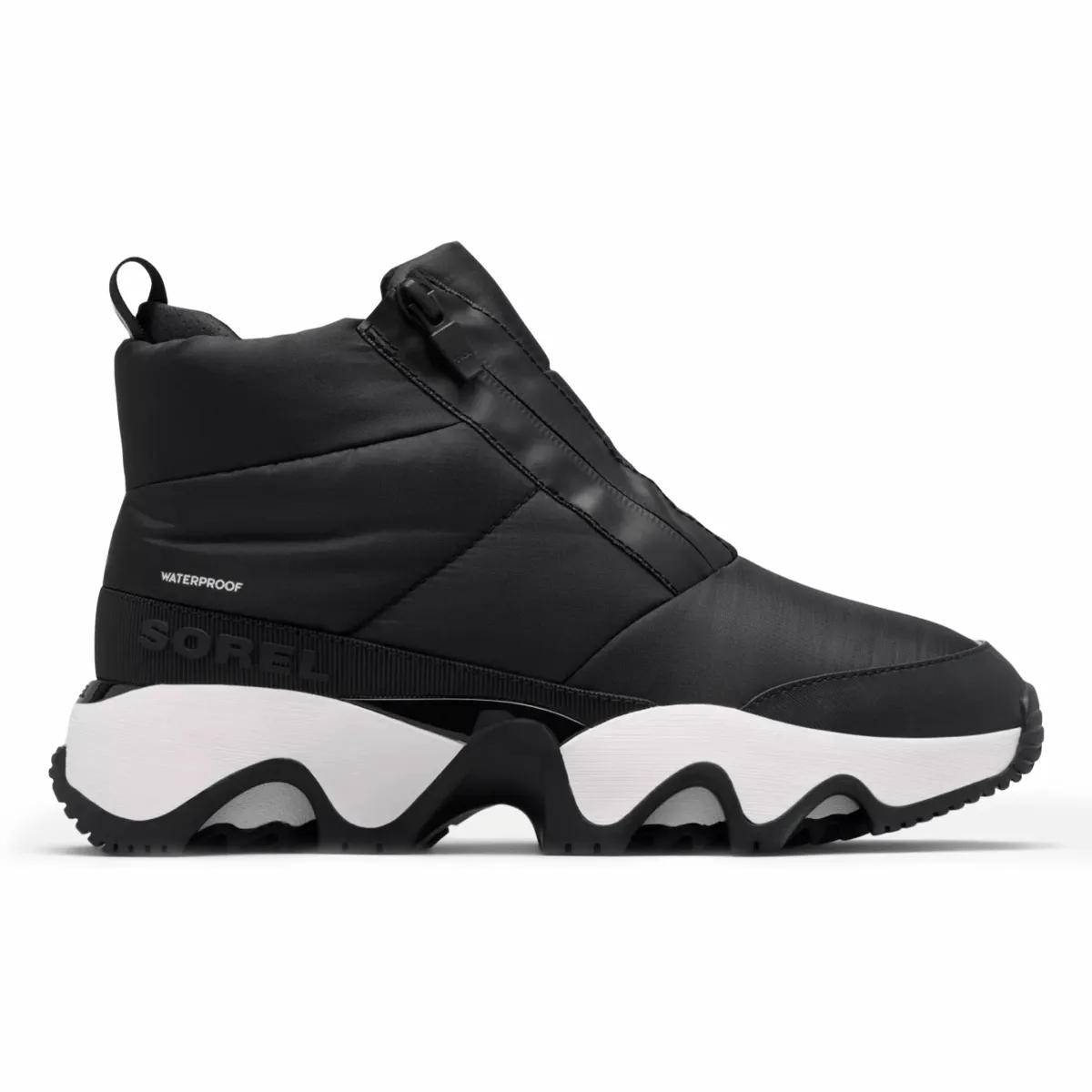 Firm Grip Boat shoes Sorel Women's Kinetic Impact Puffy Zip Black/Black Waterproof