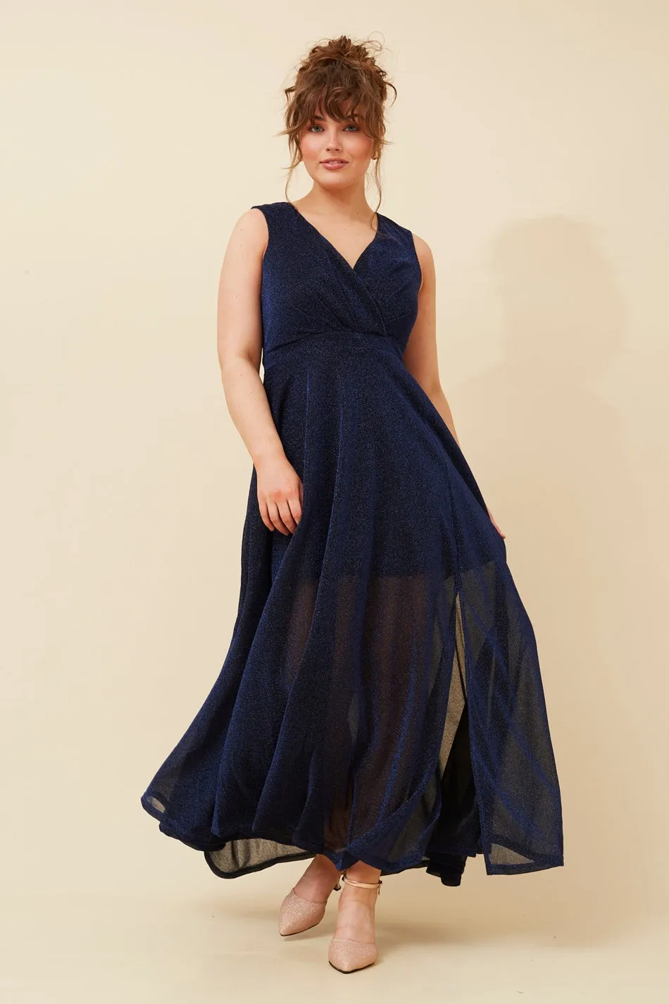 Mature Glam Chic Appeal PARIS GLITTER MAXI DRESS