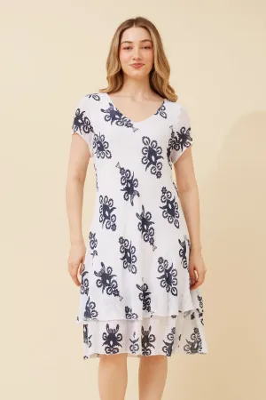 ELECTRA ABSTRACT PRINT DRESS Clasp-Closure Style Option