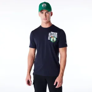 Boston Celtics Newspaper Graphic Navy T-Shirt Sporty Look Wear