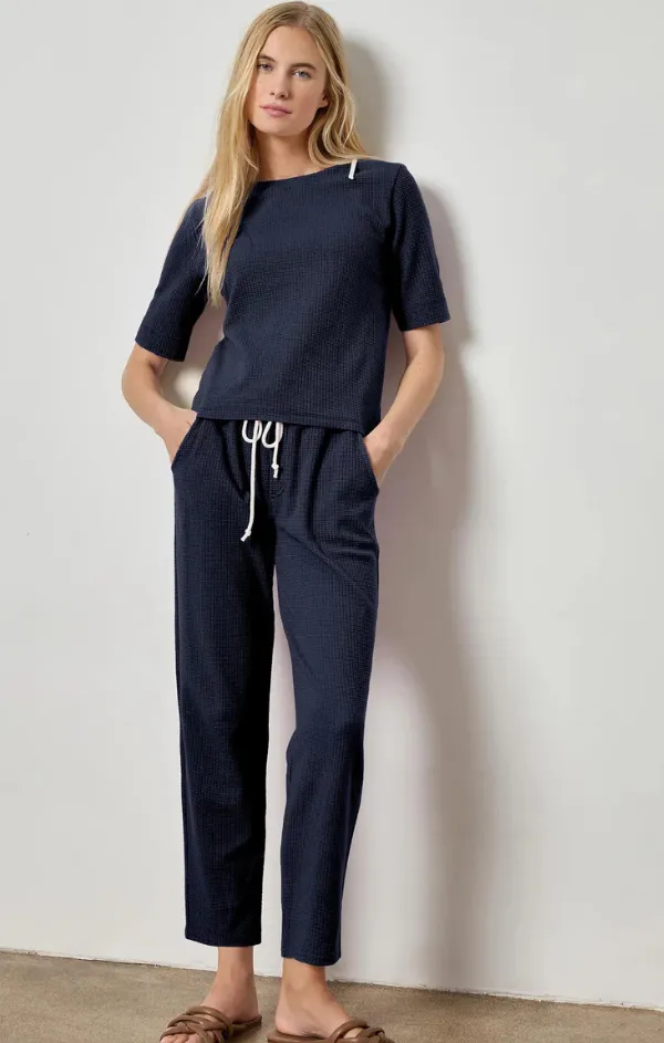 Diane Drawcord Waffle Pant Commuter Ready Soft Structure