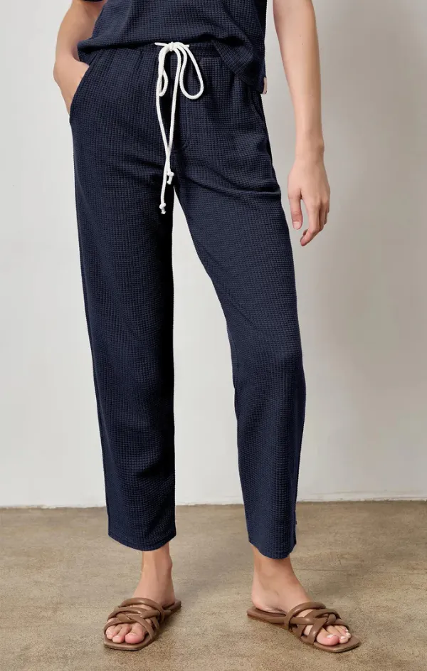 Unisex style Minimalist Fit Diane Drawcord Waffle Pant