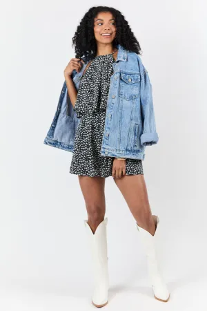 ThermalRegulation Morning Ease Spotlight Moment Black and White Daisy Print Halter Neck Romper SALE