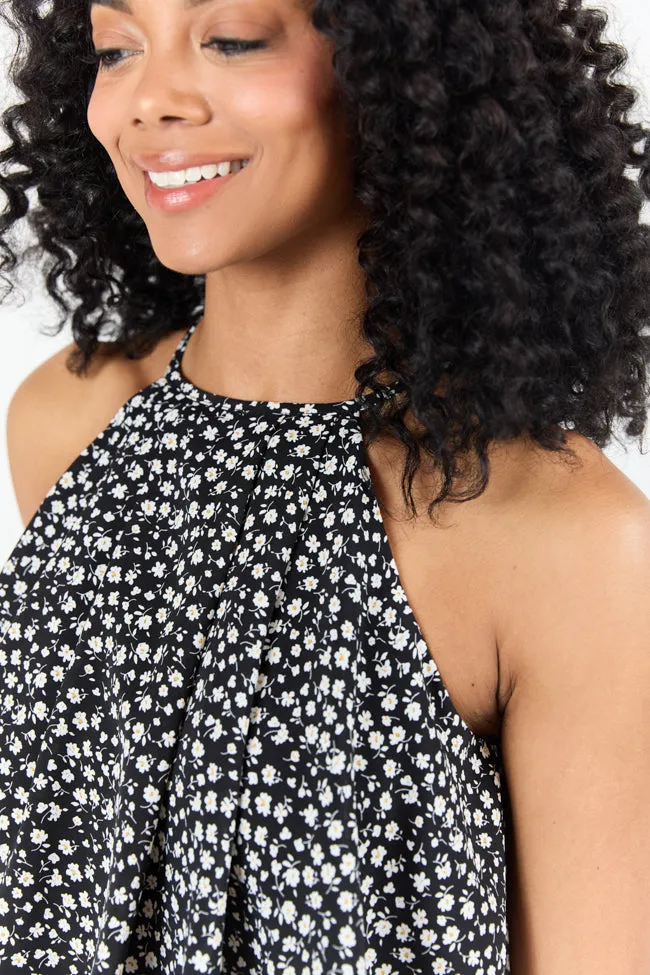 Spotlight Moment Black and White Daisy Print Halter Neck Romper SALE Layering Wear
