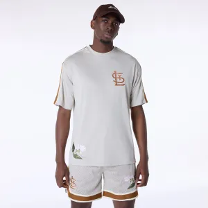 Quick Release Hem Soft Touch St. Louis Cardinals MLB Floral Open White Oversized T-Shirt