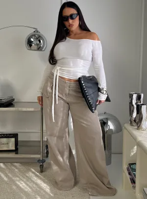 Paltrow Cargo Jeans Washed Brown Curve Smooth Creative Look Adult Fashion Party Look Earthy