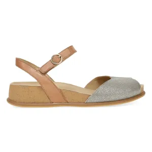 Dansko Women's Cass Platino/Tan Leather Fit Feel Soft Pressure