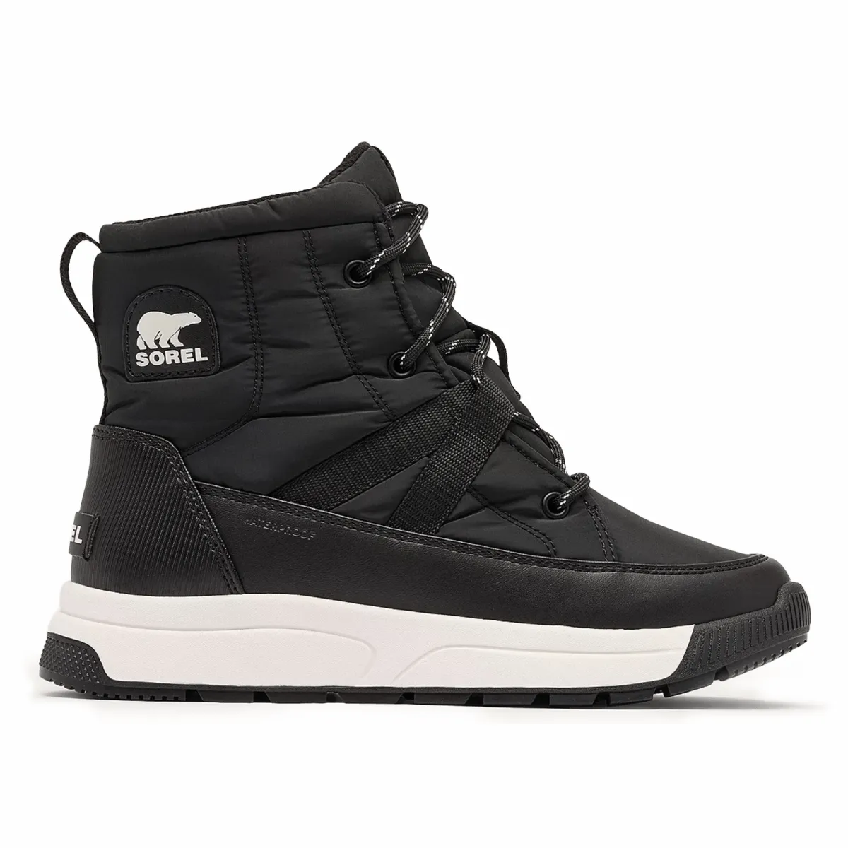 Sorel Women's Whitney III Mid Black/Sea Salt Waterproof Free Move Tear Resistant Upper