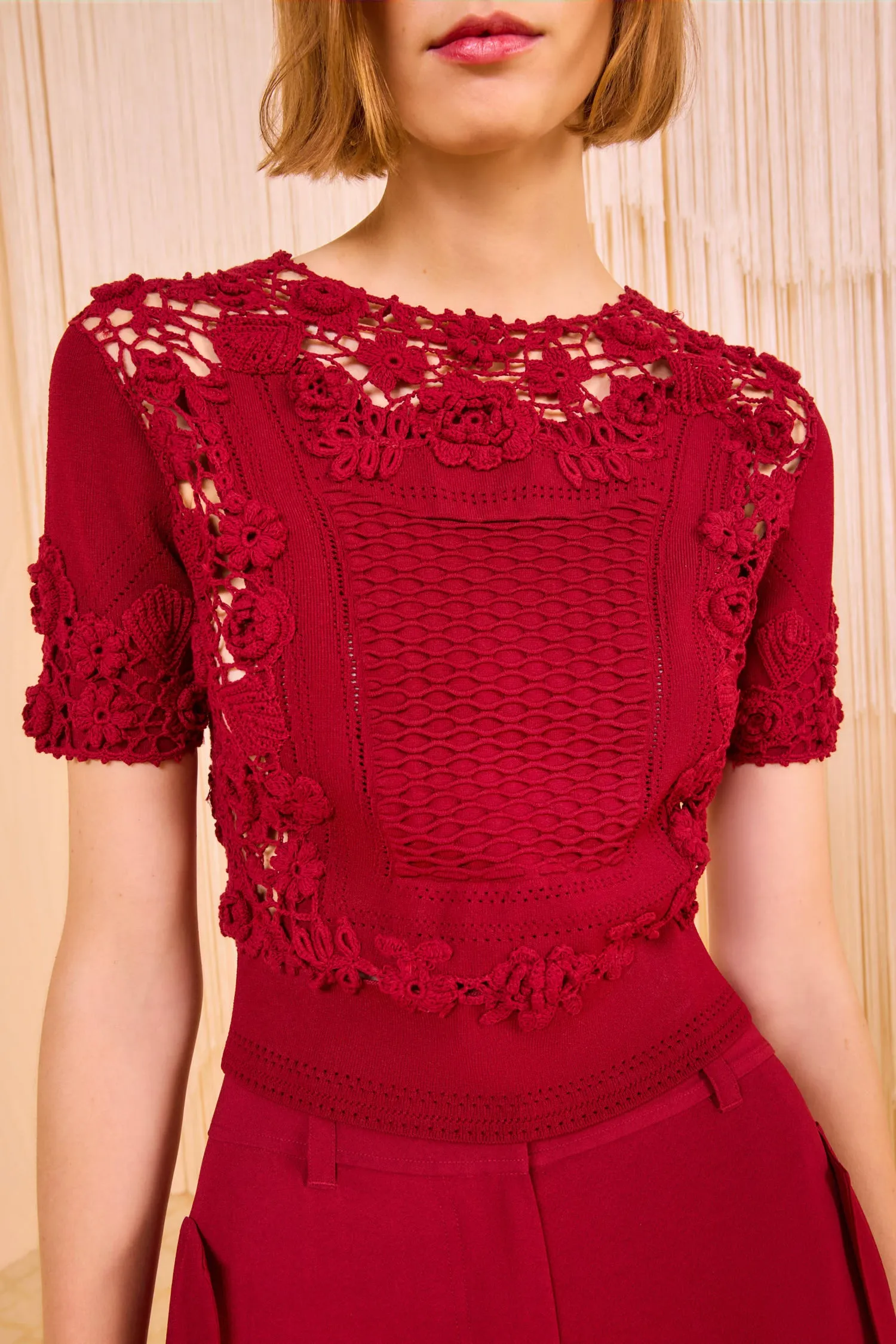 Stella Short Sleeve Knit Top - Begonia BreathableMesh ReinforcedStitching