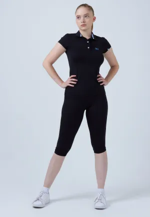 Comfy and Versatile Women & Girls Tennis Polo Shirt, black